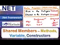 Shared Members - Shared Methods Shared Variable Shared Constructors VB Net