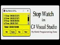 Stop Watch in C Visual Studio by Rohit Programming Zone