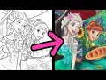 Transforming a Disney FROZEN Coloring Book into ART
