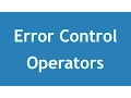 Learn PHP 5 In Arabic - Error Control Operator