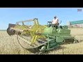 JOHN DEERE 800 Windrower Harvesting Wheat
