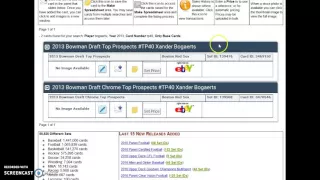 GLE Tech Control Panel Searching the Trading Card Database