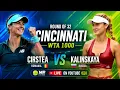 LIVE Cirstea vs Kalinskaya Round of 32 WTA Cincinnati 2026 Live Score Match Stats
