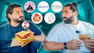 ساندويتش جبنة 77 ريال 🤯 💵 | رحنا 8 اماكن من الأرخص للأغلى في الفطور 🥪
