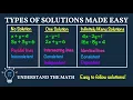 Types of Solutions for Systems of Equations Consistent Inconsistent Independent Dependent