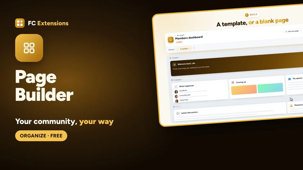 Page Builder for FluentCommunity: the right page for every member