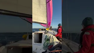 Spinnaker Cup 2025 insanity. 35 knots TWS, 18 knot speed record. ✅ #ourladydefiant #yachtracing