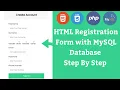 How to Create a HTML Form using MySQL Database using PHP - Server Side Form Validation