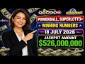 Today Powerball Superlotto Plus Lottery Winning Numbers Saturday Night Drawing 18 July 2026