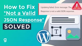 How To Fix Updating failed Error message The Response is not a valid JSON response SOLVED