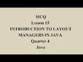 Introduction to Layout Managers in Java Q4 Java L15 P3 SMILE ROAD