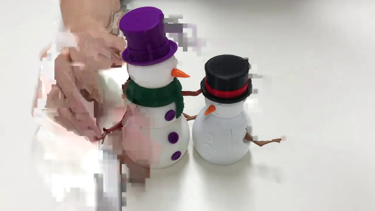 Foldable 3 Stacked Snowman