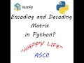 Encoding and Decoding Matrix Using Python Mathematics Internal BBIS