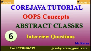 Core java OOPS -6 Abstract Classes Interview Questions By Ratan sir
