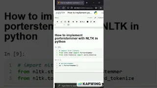 Stemming words using nltk in python NLP with python