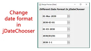 How to change date format in jdatechooser Simple Date Format Java Java Tutorials For Beginners