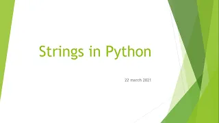 Strings in python part1 Oops Dynamically typed language