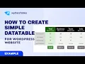 Create Simple datatable for WordPress Website - wpDataTables