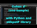 Python - Cohen d one sample with stikpetP