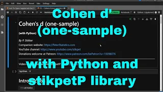 Python - Cohen d one sample with stikpetP