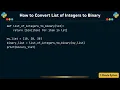 How to Convert List of Integers to Binary