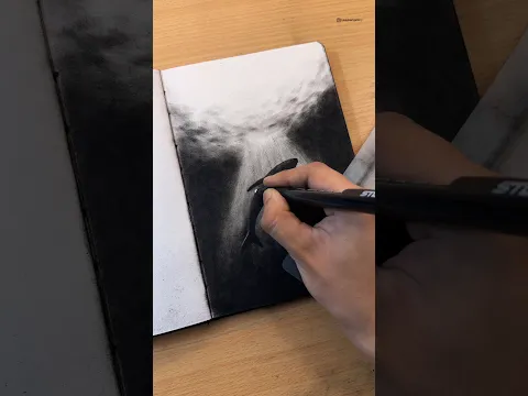 Easy and Simple drawing using charcoal powder ✨ #shorts
