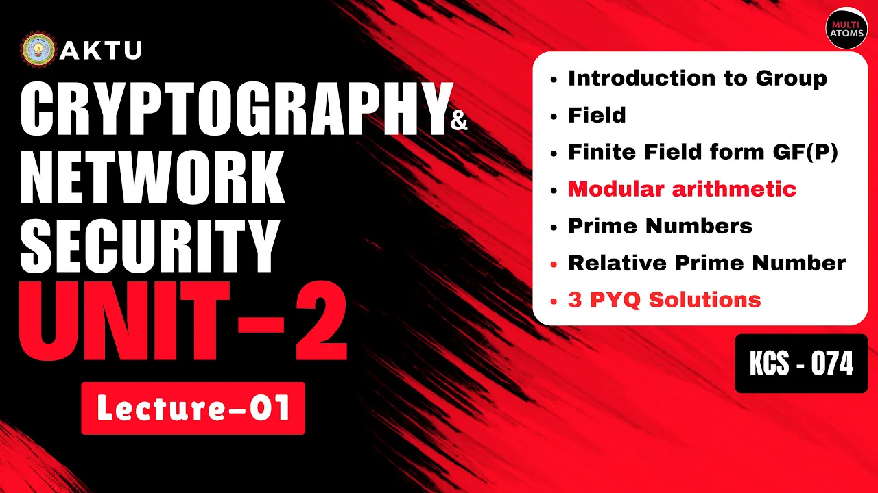 Cryptography & Network Security | Unit-2 | Lec-1 | One Shot | KCS-074 | Aktu Exams| PYQ Solutions
