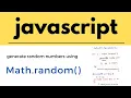 Javascript tutorial for beginners Math random function Generate random number for games
