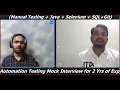 Automation Testing Mock Interview for 2 Years of Exp Manual Testing Java Selenium API Git