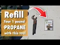 Harbor Freight Propane refill 1lb bottle from a 20lb tank