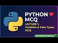 Python MCQ Lecture 1 Variables Data Types Quiz Beginner Friendly Practice