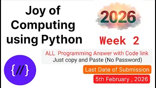 NPTEL Joy of Computing Using Python Week 2 All Programming Solutions Code Link 2026