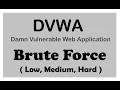 Damn Vulnerable Web Application DVWA Brute Force Low Medium Hard