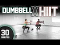 30 Minute FULL BODY Dumbbell HIIT Workout NO JUMPING ADVANCED