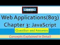 Web Applications 803 JavaScript Question Answers
