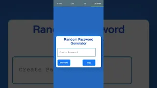 Random Password Generator using HTML Css