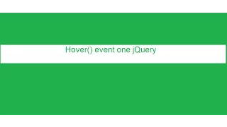 Simple example for hover event jQuery