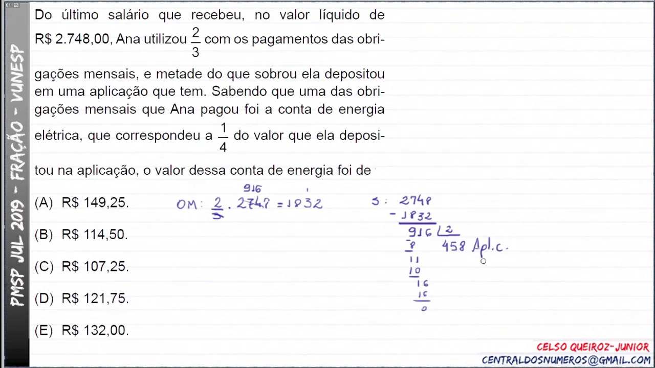 FRAÇÃO :: PMESP 2019/Jul :: Vunesp