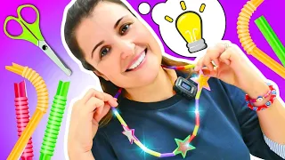 Banu ve Mina ile Eğlenceli El İşi! 📿 Pipetten Kolye ve Keçeden Telefon Kılıfı ✂️🎨