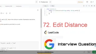 72 Edit Distance LeetCode Solution Java In Hindi