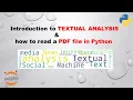 Textual Analysis Part 1 Intro and extracting text from a PDF