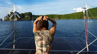 LIVING OFF GRID on SELF SUFFICIENT CATAMARAN + full boat tour of all upgrades