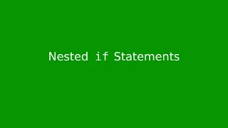 Chapter 3 Nested if statements