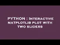 PYTHON Interactive matplotlib plot with two sliders