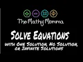 One Solution Infinite Solutions or No Solution