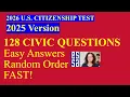 2026 US Citizenship Test 2025 Version - 128 Civics Questions Answers