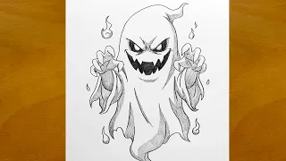 How To Draw a Scary Ghost for Halloween 2026 | Creepy Ghost Pencil Drawing & Shading