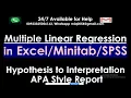 Multiple Linear Regression in Minitab Excel and SPSS Hypothesis to Report in APA style