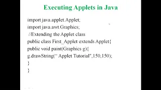 46 Applets Basics Applets - vs Applications Life Cycle Applets in Java