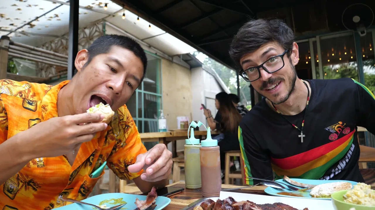 TEXAS-Style Backyard BBQ... in THAILAND?! Giant Beef RIBS + USA Cookout for Bank's Birthday